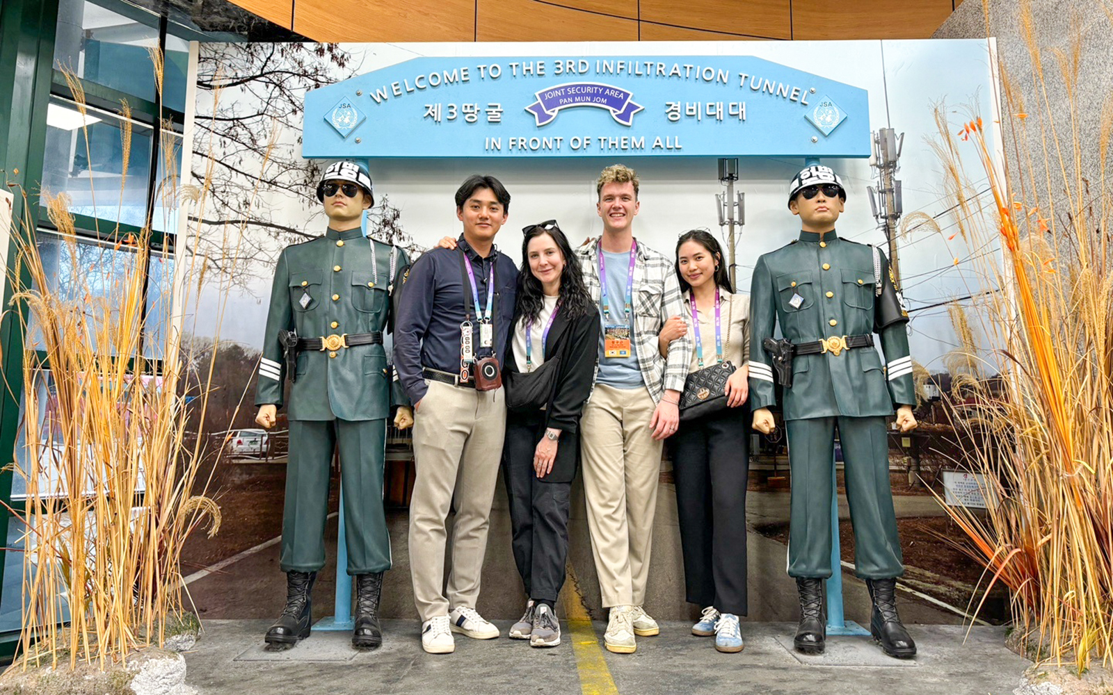 Visitors at the 3rd Infiltration Tunnel entrance on the DMZ Tour in Korea.