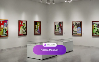 Paintings displayed inside Picasso Museum, Barcelona.