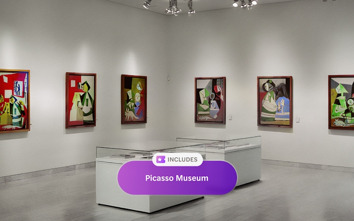 Paintings displayed inside Picasso Museum, Barcelona.
