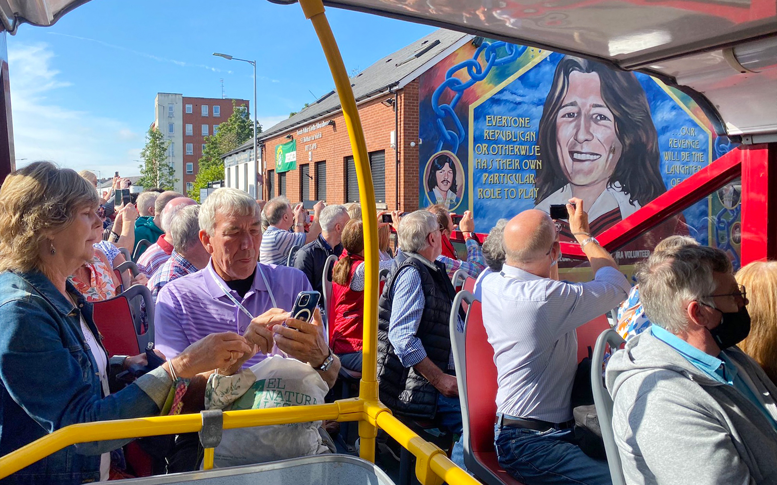 Bobby Sands Mural, Falls Road with Hop-on Hop-off Bus Tour