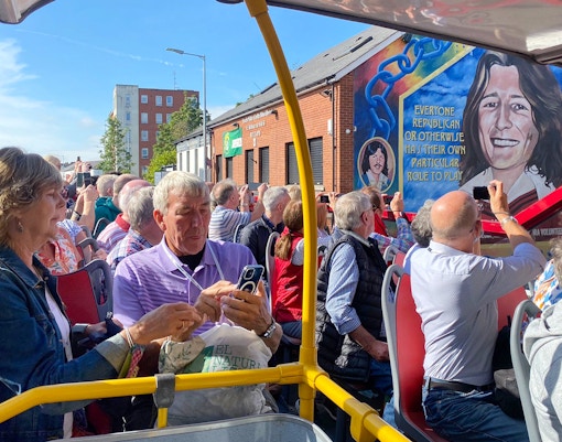 Bobby Sands Mural, Falls Road with Hop-on Hop-off Bus Tour