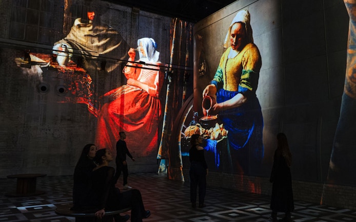 Dutch Masters paintings projected at Fabrique des Lumières exhibition.