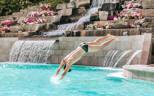 Ròseo Euroterme Thermal Pools, Rimini, Italy, with guests enjoying the thermal pool experience.