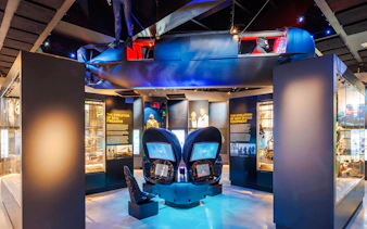 Navy SEAL Museum exhibit with diving equipment and historical displays, San Diego.