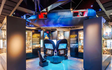 Navy SEAL Museum exhibit with diving equipment and historical displays, San Diego.