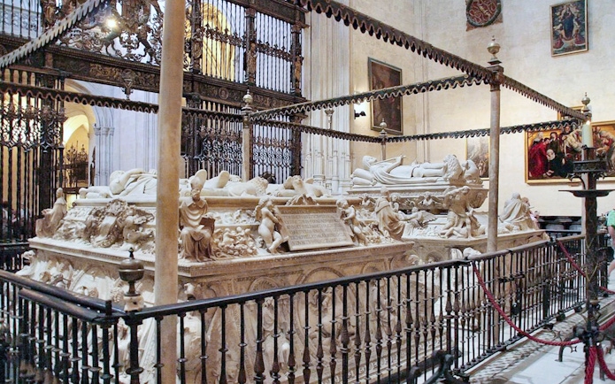 Royal Chapel tombs in Granada, featuring intricate carvings and historical significance.