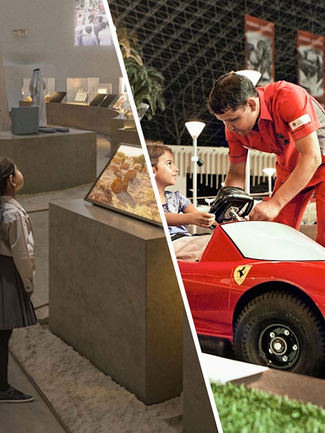 Children exploring exhibits at National History Museum Abu Dhabi.