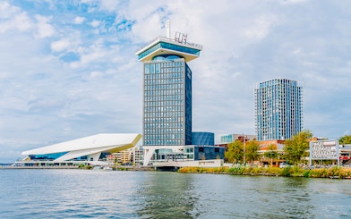 A'dam Lookout tower with river view in Amsterdam.