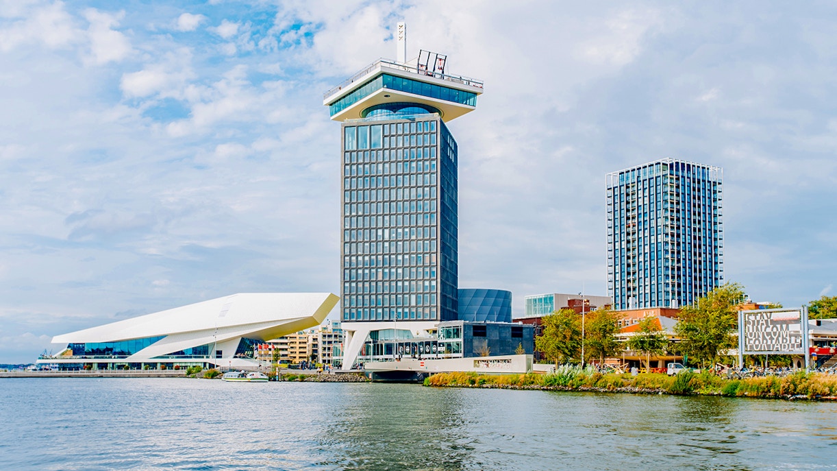 A'dam Lookout tower with river view in Amsterdam.