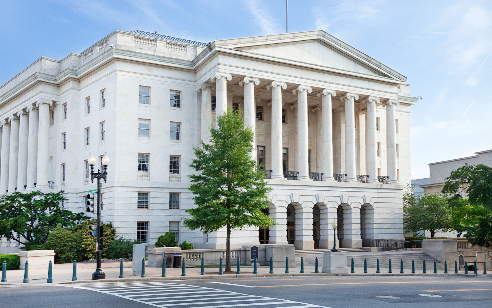 Longworth House Office Building with columns in Washington DC.
