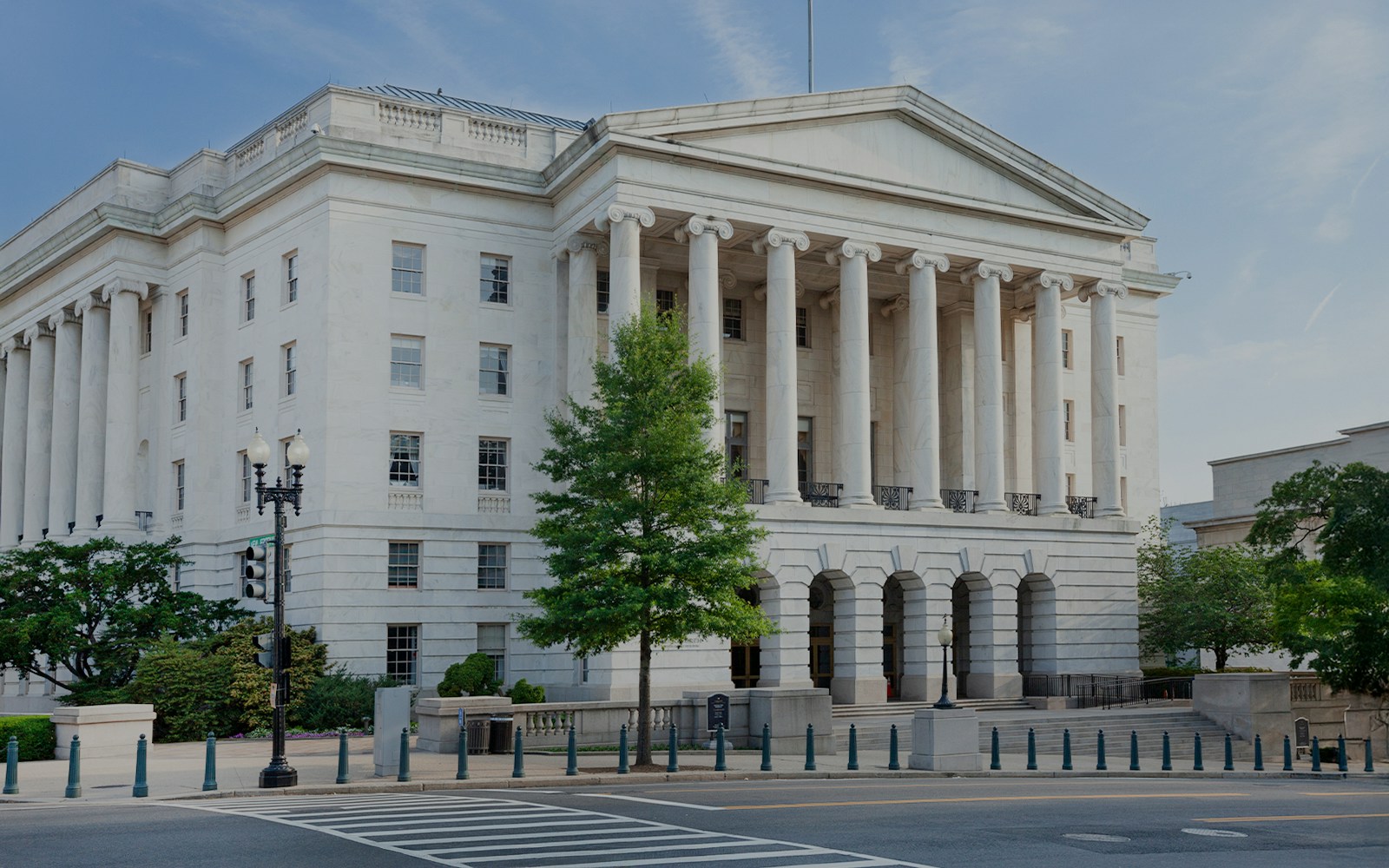 Longworth House Office Building with columns in Washington DC.