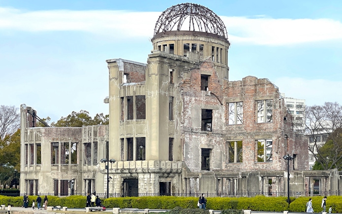 Hiroshima Peace Memorial, a preserved ruin from WWII, seen on a day tour from Osaka and Kyoto.