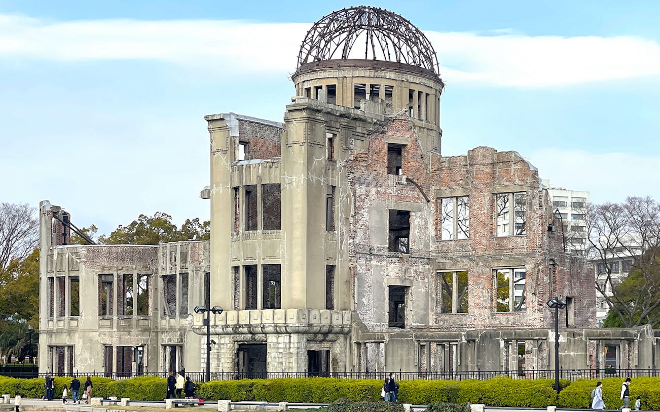 Hiroshima Peace Memorial, a preserved ruin from WWII, seen on a day tour from Osaka and Kyoto.