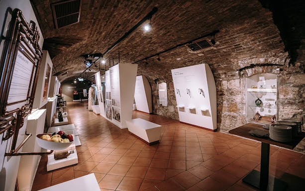 Budapest Pálinka Museum interior with exhibits and tasting area.