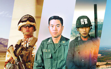 Military personnel in uniform representing different roles on a DMZ tour.