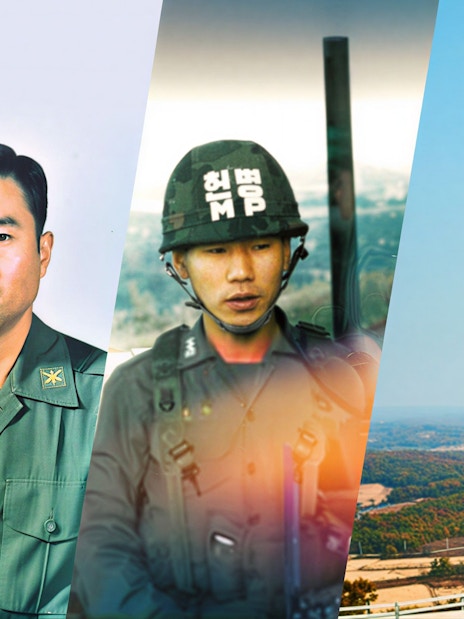 Military personnel in uniform representing different roles on a DMZ tour.