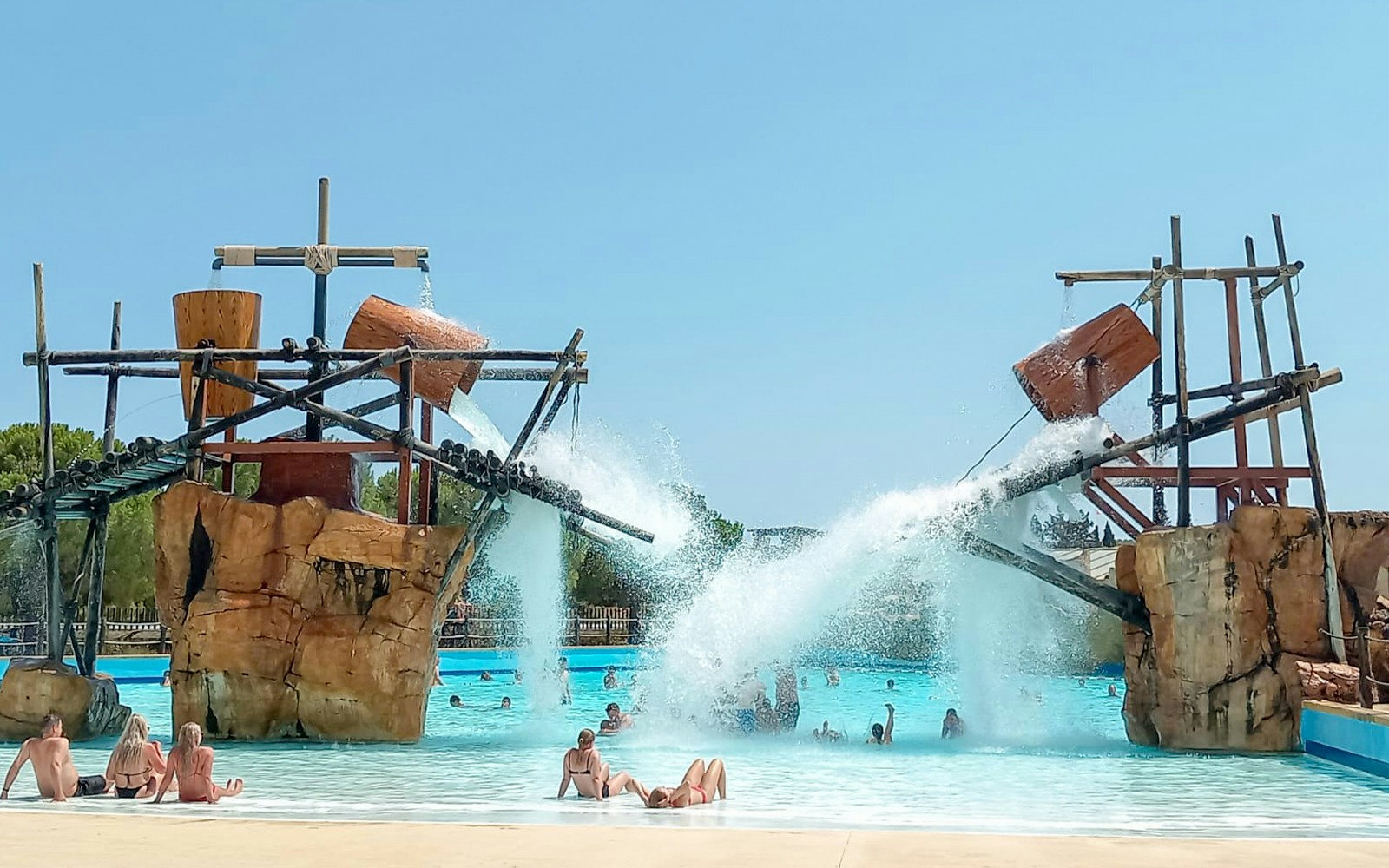 Tam Tam Splash pool area with water jets at Western Water Park.