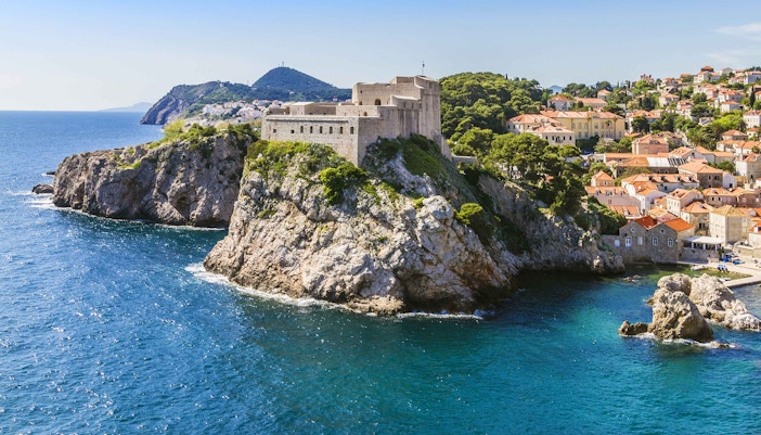 Fort Lovrijenac overlooking the Adriatic Sea in Dubrovnik, Croatia.