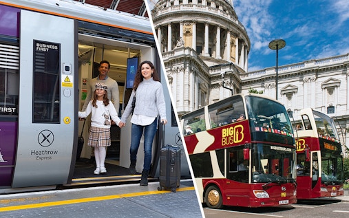 Combo (Save 22%): Heathrow Express Transfers + London Hop-on Hop-off Bus Tour