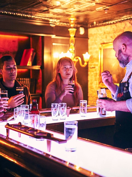 Guests enjoying a guided tasting at the Guinness Connoisseur Experience in Dublin.