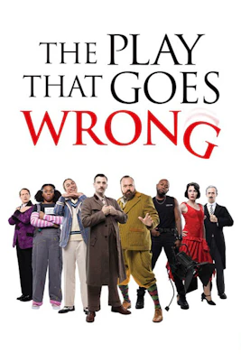 Cast of The Play That Goes Wrong Broadway show standing in costume.