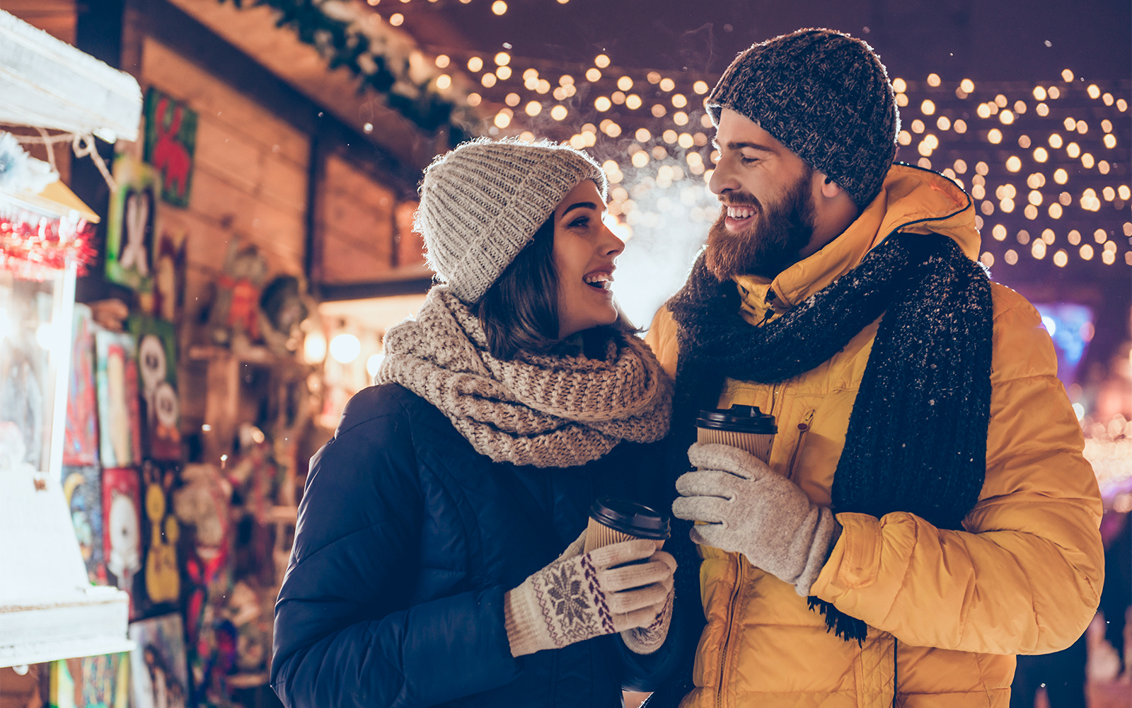 Kew Gardens illuminated with festive Christmas lights and decorations.