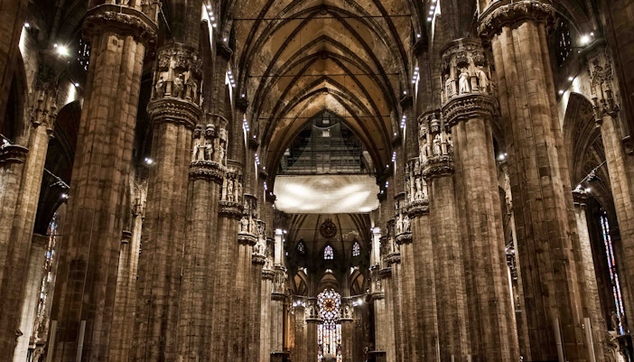 Stone Columns and Vaults in Duomo Milan