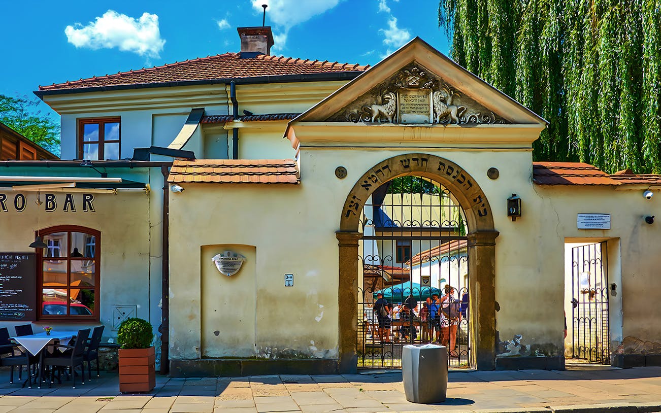 Entrance to a historic building in Kazimierz, Krakow, part of the Jewish Quarter & Schindler's Factory tour.