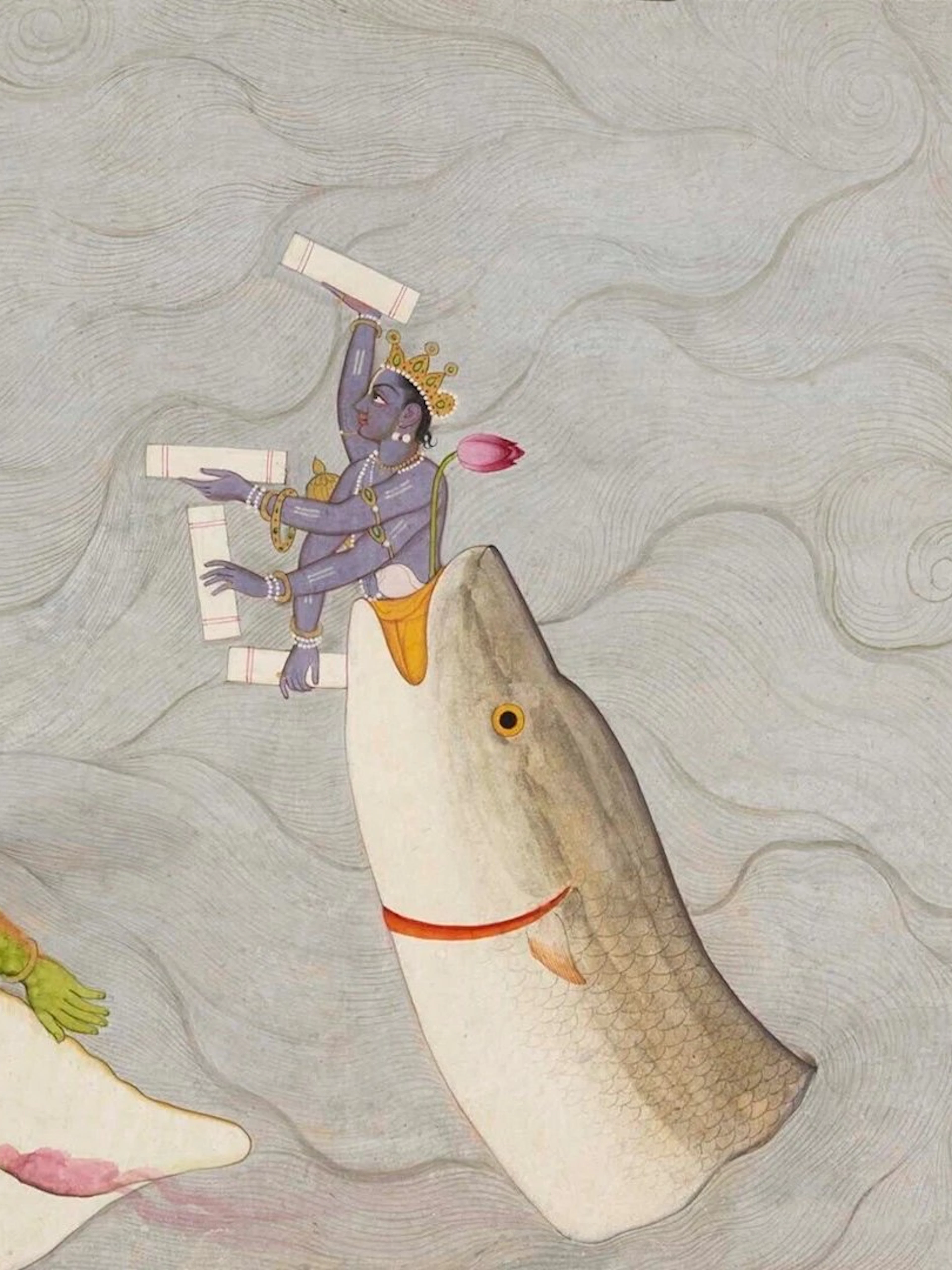 Miniature painting of Meen avatar from Avatar: Forms of Vishnu exhibit, Art Gallery of New South Wales, Sydney.