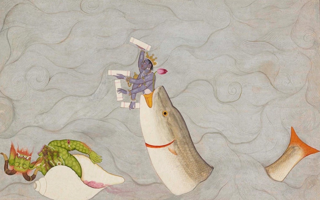 Miniature painting of Meen avatar from Avatar: Forms of Vishnu exhibit, Art Gallery of New South Wales, Sydney.