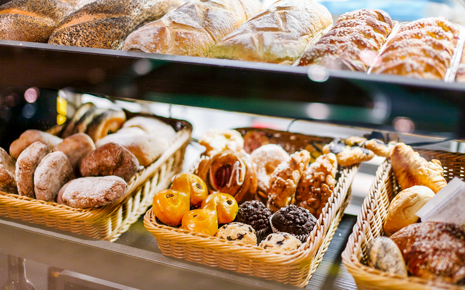 Assorted pastries and breads at Apollo Bay Bakery, Great Ocean Road.
