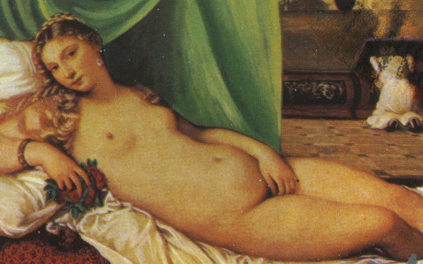 Venus of Urbino painting by Titian displayed at Uffizi Gallery, Florence.