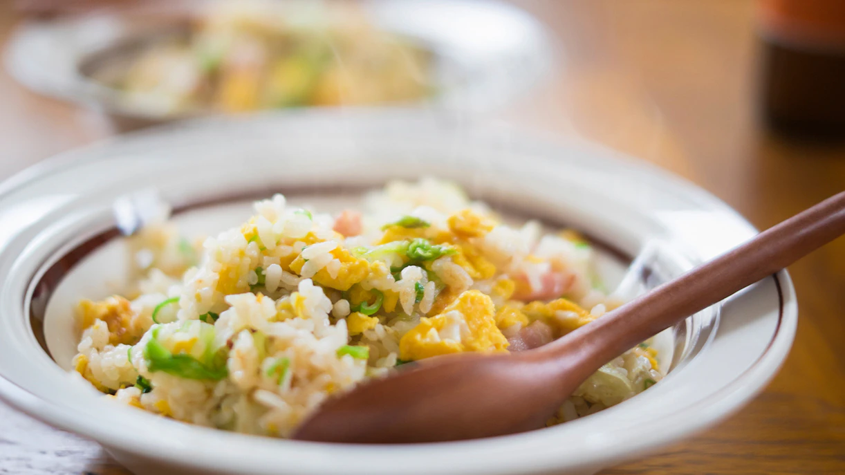 Chinese fried rice served