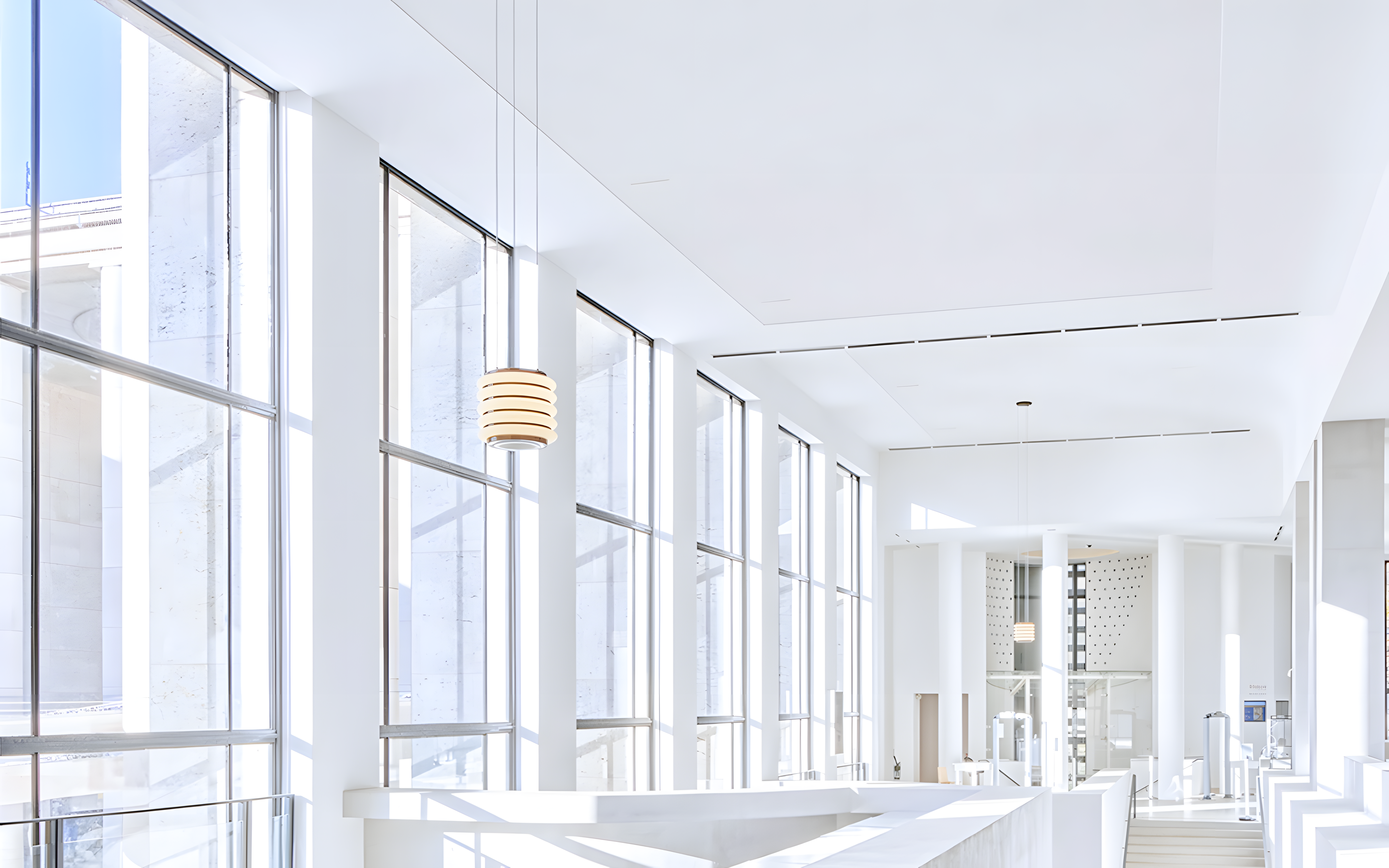 Interior view of Museum of Modern Art, Paris, showcasing contemporary art exhibits.