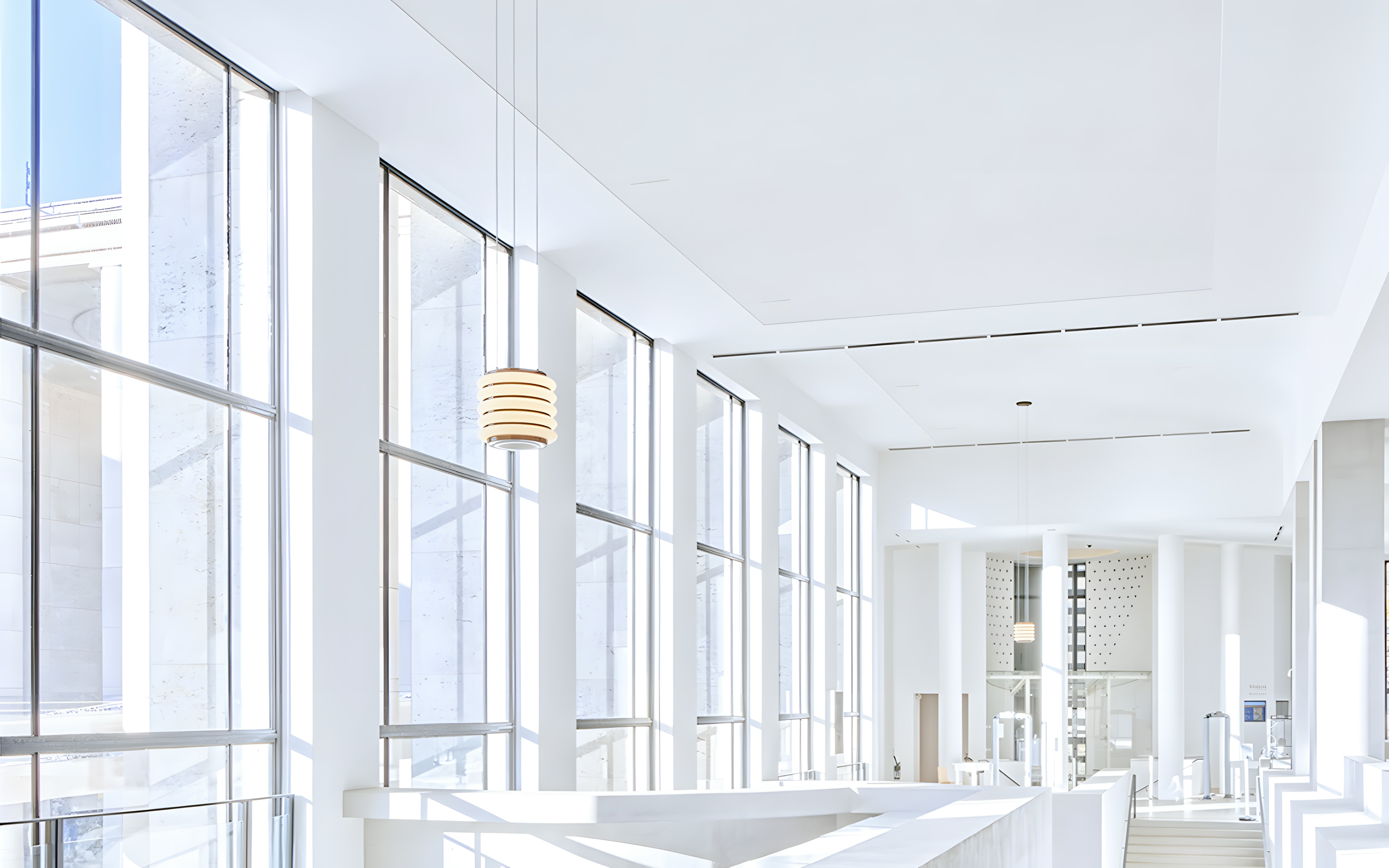 Interior view of Museum of Modern Art, Paris, showcasing contemporary art exhibits.