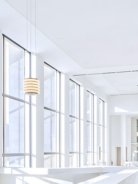 Interior view of Museum of Modern Art, Paris, showcasing contemporary art exhibits.