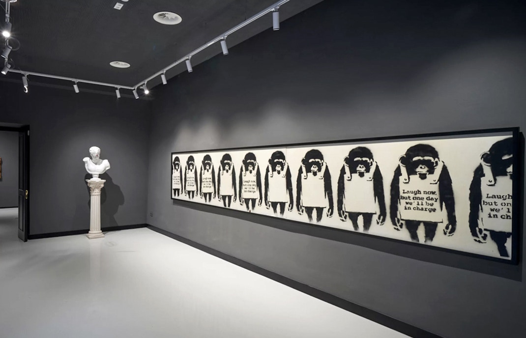 Bansky Monkeys at Moco Museum, Barcelona