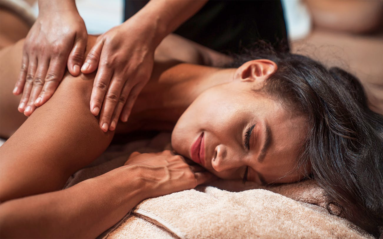 Person receiving a massage at a Turkish bath in Taksim, Istanbul.
