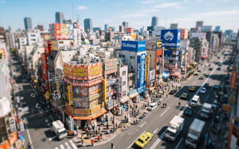 Osaka Den Den Town street with anime and retro game shops.