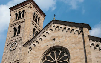 Como Cathedral bell tower, part of The Como Phantom self-guided city exploration game.