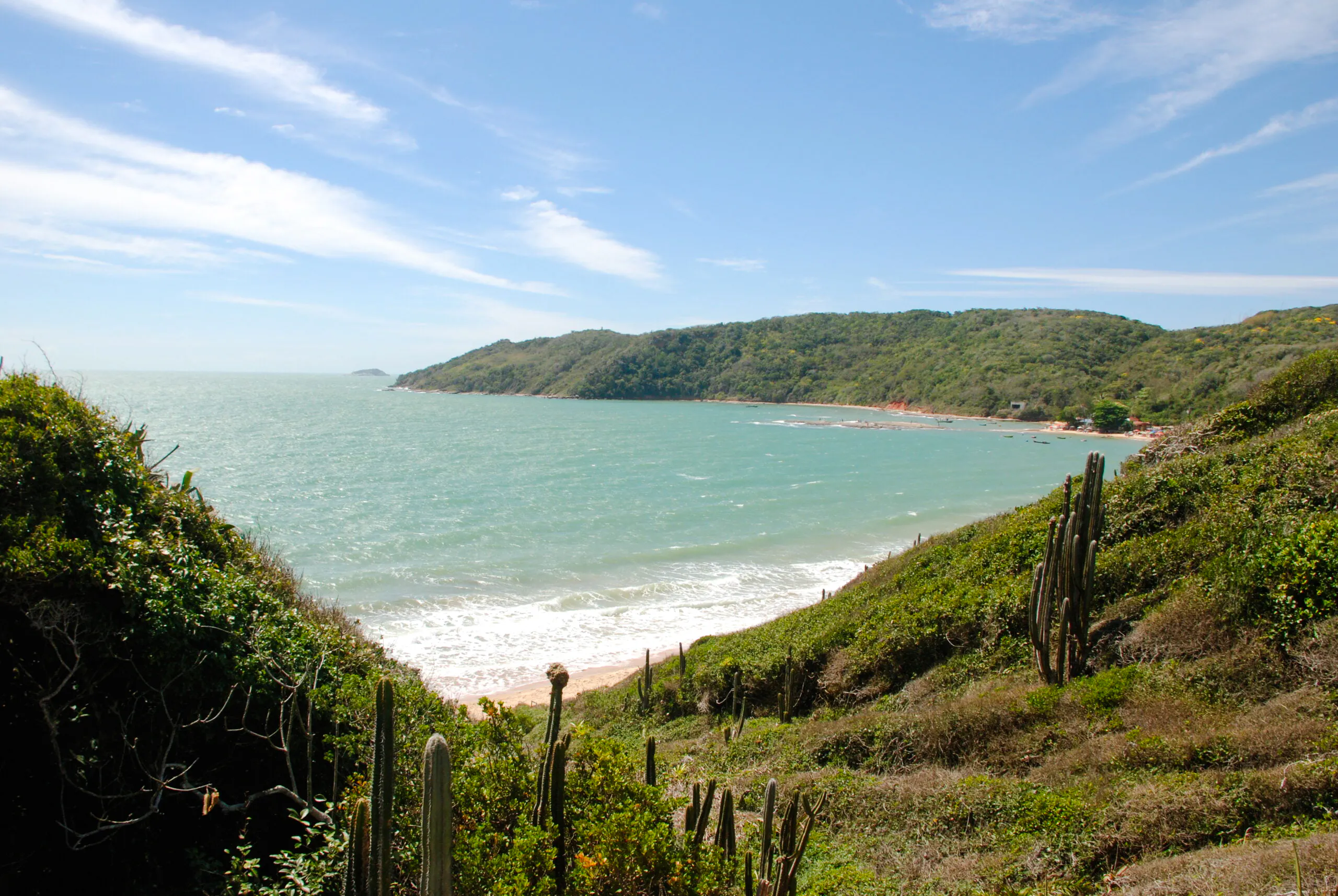 Coastal view of Emerências and José Gonçalves beach in Búzios, Rio de Janeiro.