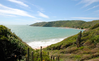 Coastal view of Emerências and José Gonçalves beach in Búzios, Rio de Janeiro.
