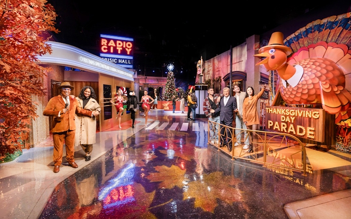 Wax figures of famous people from the Thanksgiving parade and Radio City at Madame Tussauds, New York.