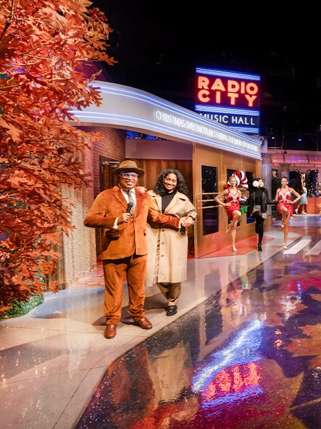 Wax figures of famous people from the Thanksgiving parade and Radio City at Madame Tussauds, New York.