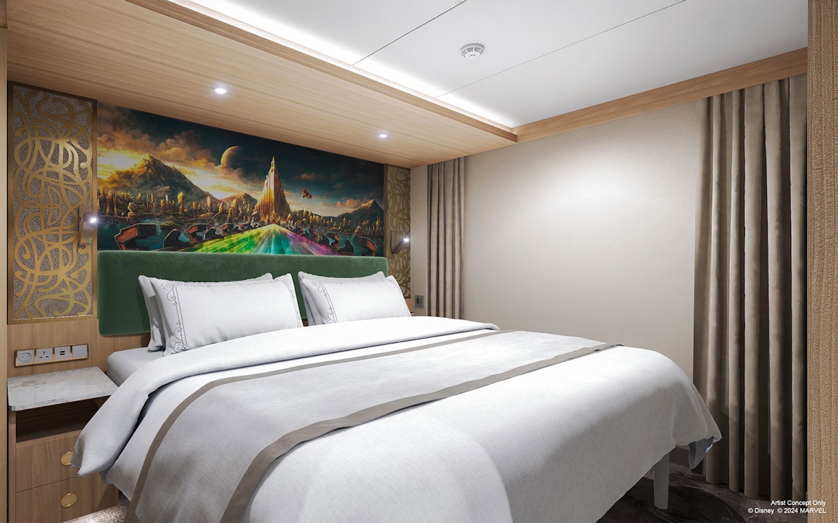 Family stateroom with themed artwork, Disney Adventure Cruise.
