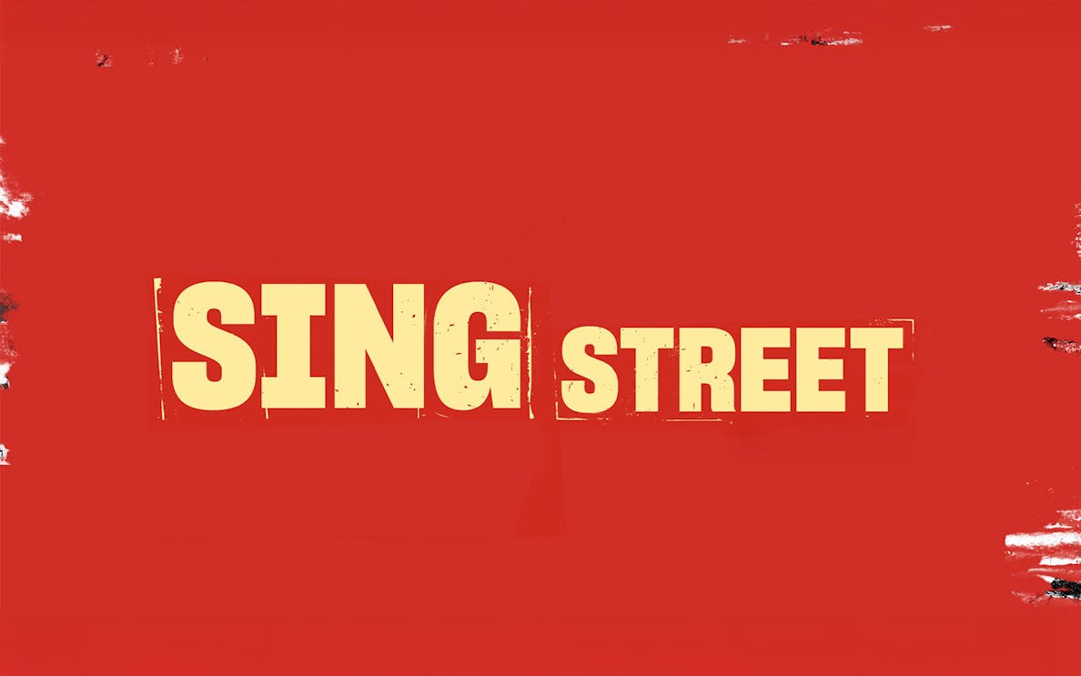 Sing Street logo on a red background