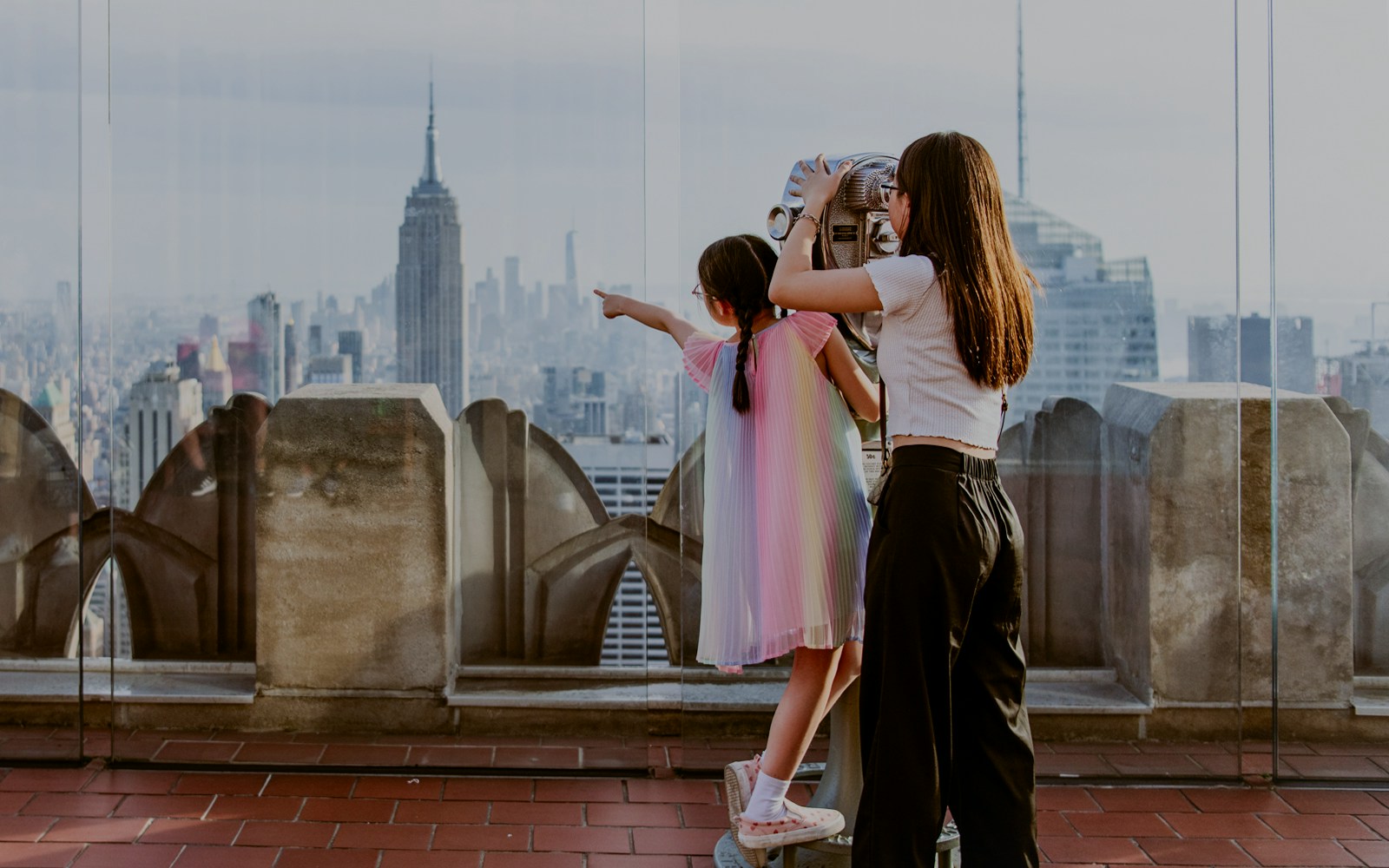 Viewing New York City skyline from Top of the Rock, Rockefeller Center.