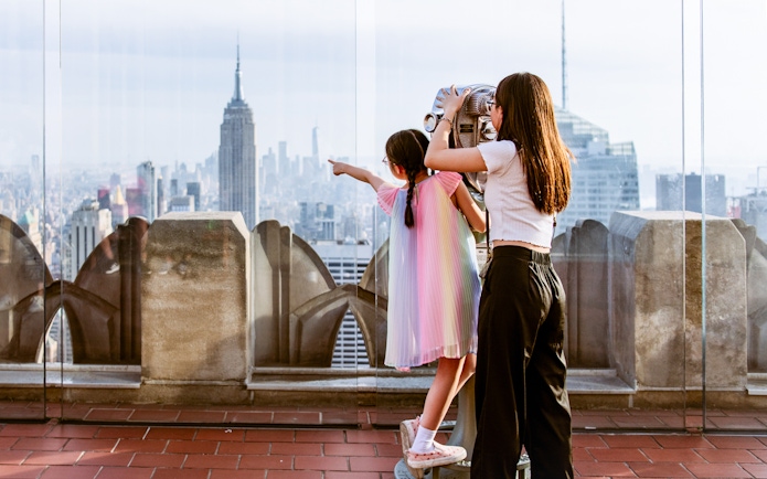 Viewing New York City skyline from Top of the Rock, Rockefeller Center.