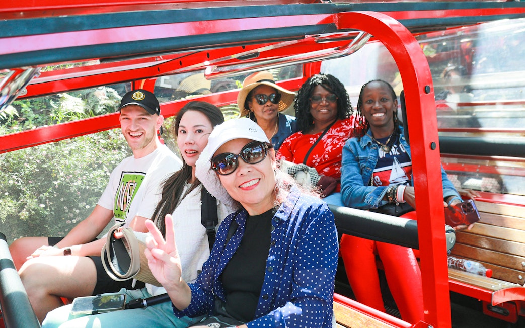 Group enjoying a ride at Scenic World, Blue Mountains tour from Sydney.