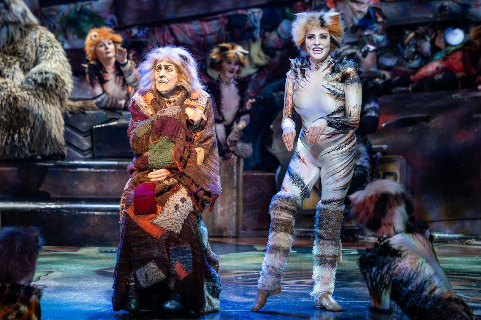 Performers in costume at Cats show in Perth.